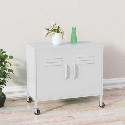 336269 vidaXL Storage Cabinet White 60x35x56 cm Steel