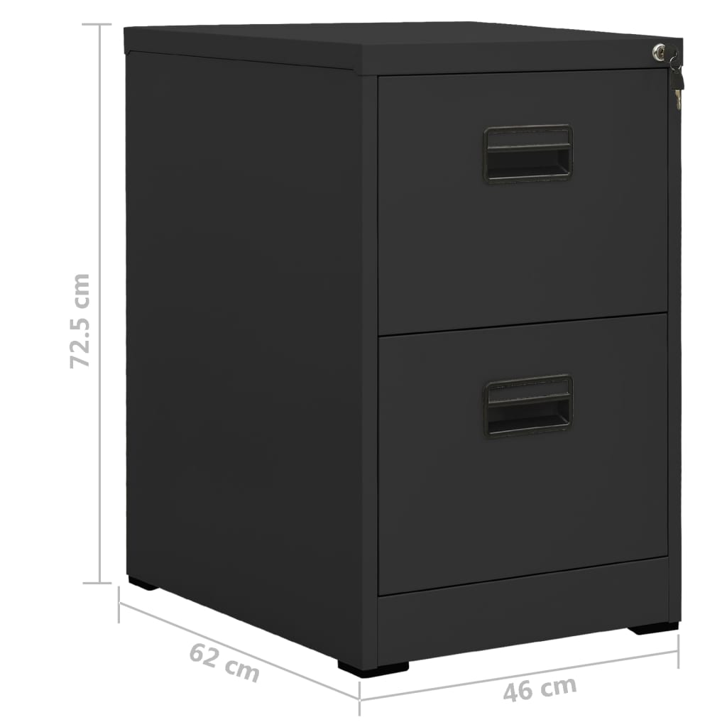 Filing Cabinet | Anthracite | Steel | Medium | Anthracite Filing Cabinet