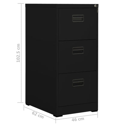 Filing Cabinet | Black | Steel | Medium | Filing Cabinet | Rectangular