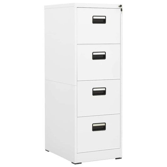 Filing Cabinet White 46x62x133 cm Steel