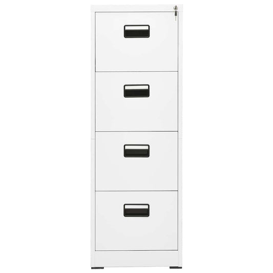 Filing Cabinet White 46x62x133 cm Steel