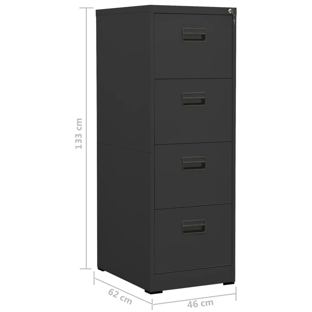 Filing Cabinet | Anthracite | Steel | Medium | Locks | Filing Cabinet