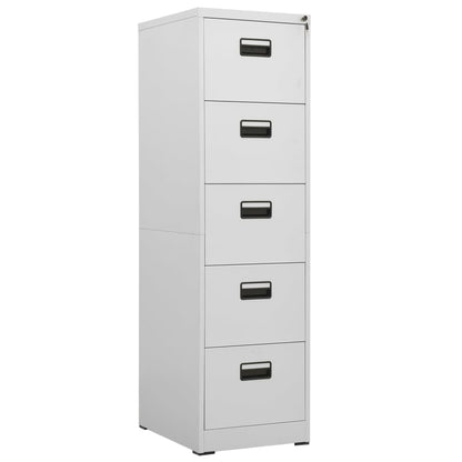 Filing Cabinet Light Grey 46x62x164 cm Steel