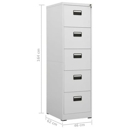Filing Cabinet Light Grey 46x62x164 cm Steel