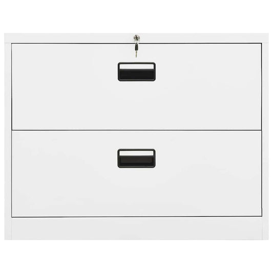 Filing Cabinet | White | Steel | 90x46x72.5 cm | Durable | Filing Cabinet