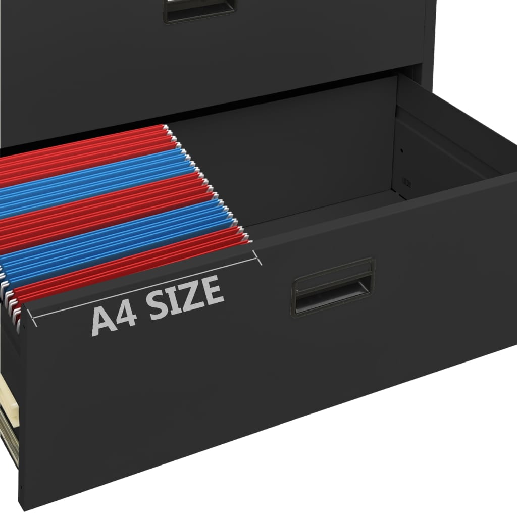 Filing Cabinet Anthracite 90x46x134 cm Steel