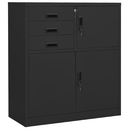 vidaXL Office Cabinet Anthracite Steel Medium Cabinet Rectangular