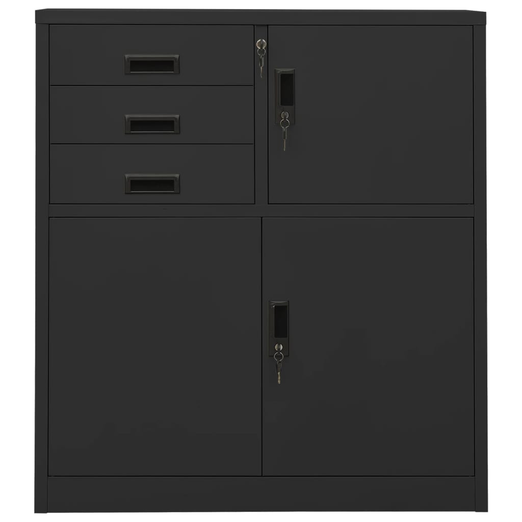 vidaXL Office Cabinet Anthracite Steel Medium Cabinet Rectangular