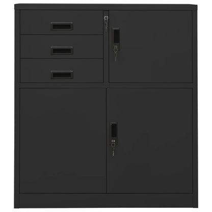 vidaXL Office Cabinet Anthracite Steel Medium Cabinet Rectangular