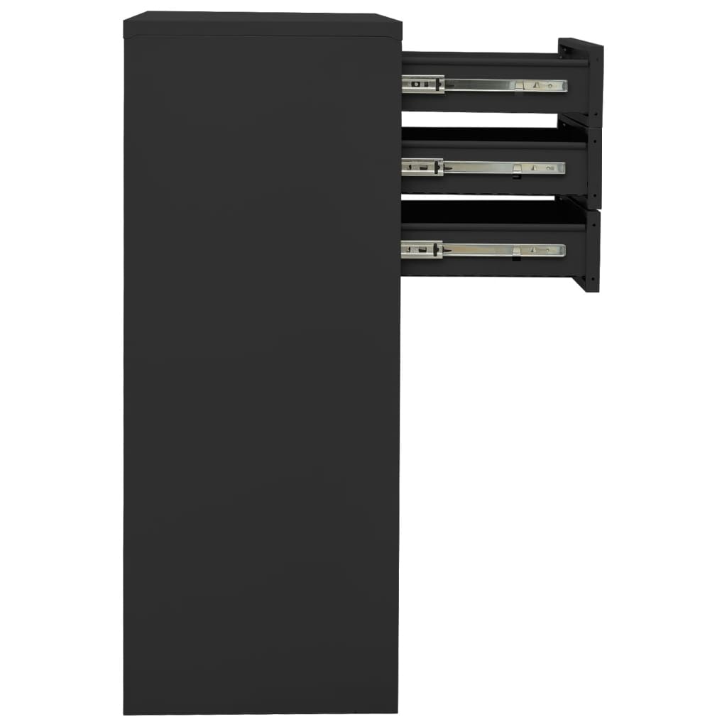 vidaXL Office Cabinet Anthracite Steel Medium Cabinet Rectangular