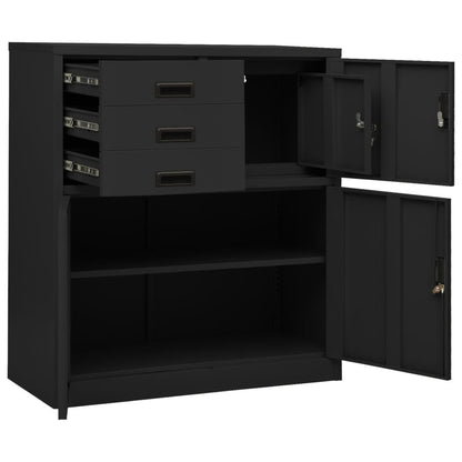 vidaXL Office Cabinet Anthracite Steel Medium Cabinet Rectangular