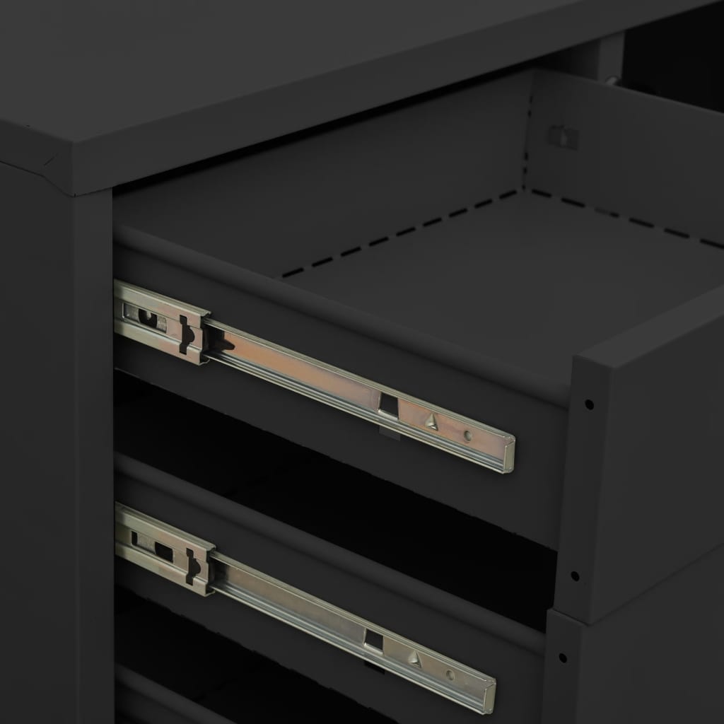 vidaXL Office Cabinet Anthracite Steel Medium Cabinet Rectangular