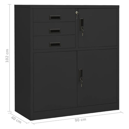 vidaXL Office Cabinet Anthracite Steel Medium Cabinet Rectangular
