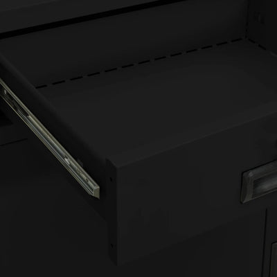 Office Cabinet Black 35.4"x15.7"x40.2" Steel