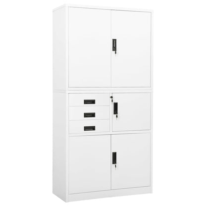 Office Cabinet | White | Steel | Large | Height-Adjustable Shelves