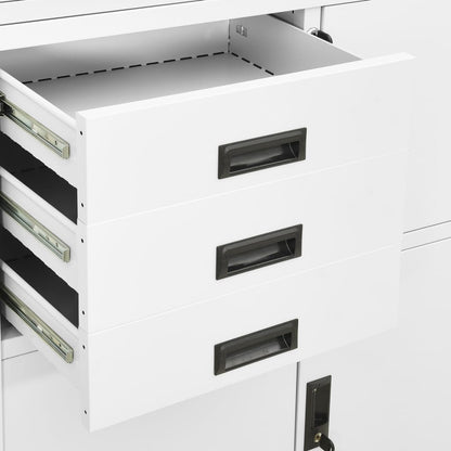 Office Cabinet | White | Steel | Large | Height-Adjustable Shelves