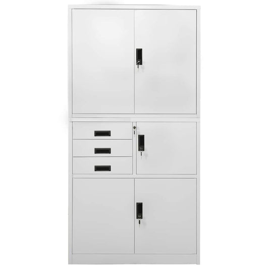 Office Cabinet Light Grey 90x40x180 cm Steel