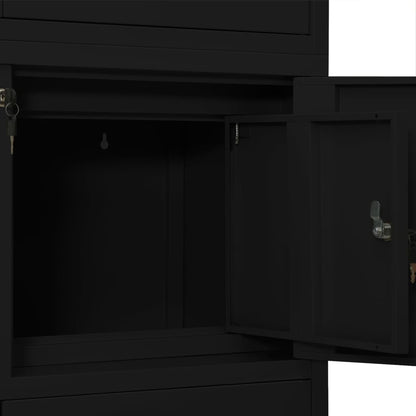vidaXL Office Cabinet Black Steel Large Locks Office Cabinet