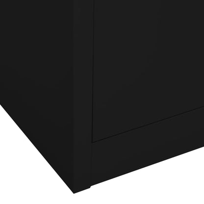 vidaXL Office Cabinet Black Steel Large Locks Office Cabinet