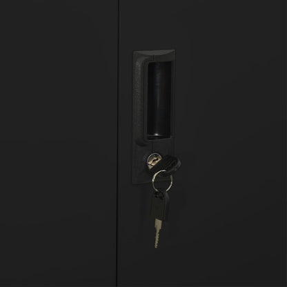vidaXL Office Cabinet Black Steel Large Locks Office Cabinet