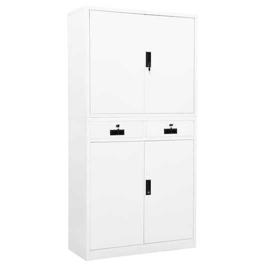 Office Cabinet | White | Steel | Height-Adjustable Shelves