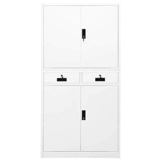 Office Cabinet | White | Steel | Height-Adjustable Shelves