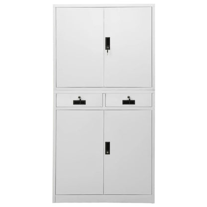 Office Cabinet Light Grey 90x40x180 cm Steel