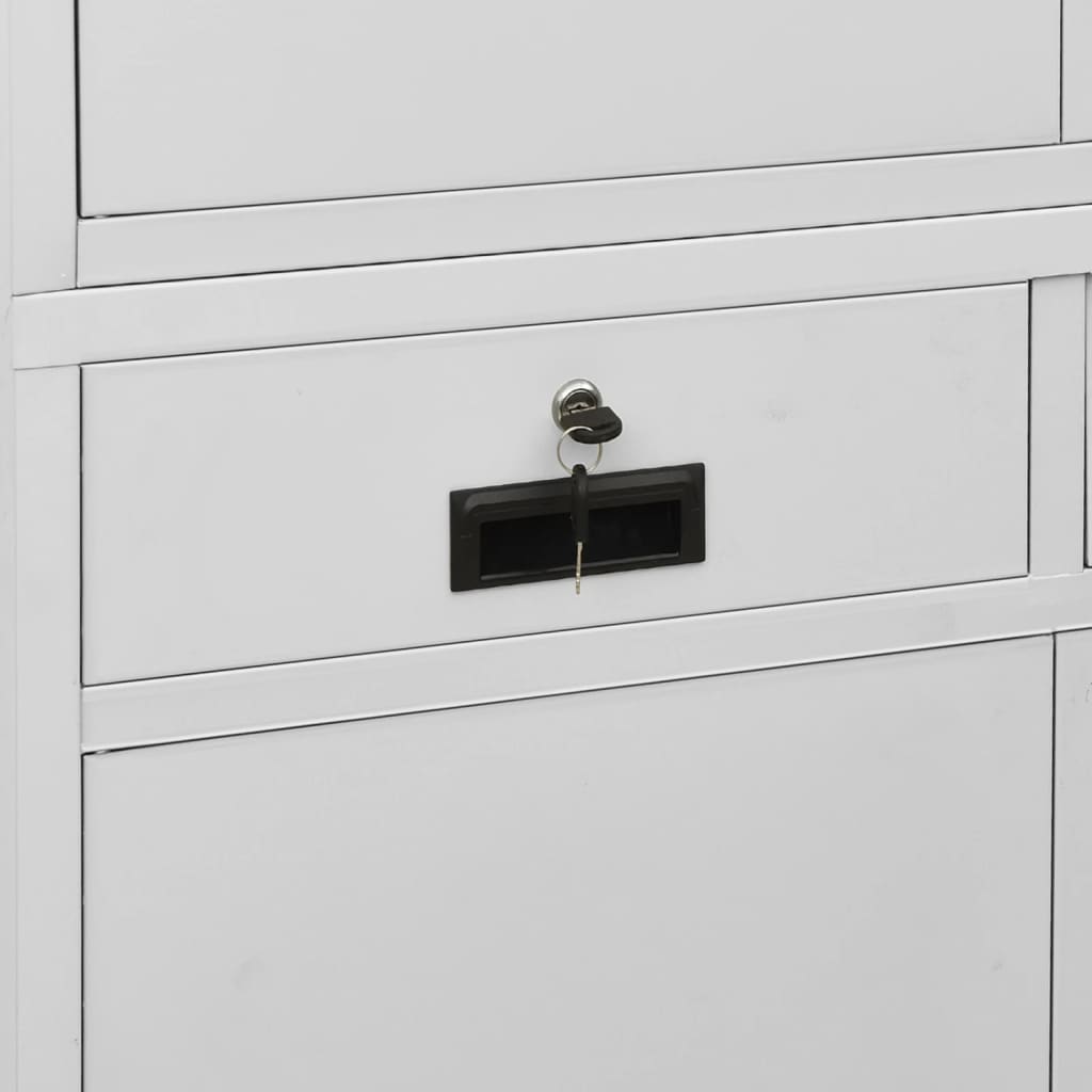 Office Cabinet Light Grey 90x40x180 cm Steel