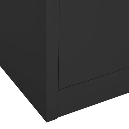 Office Cabinet Anthracite 90x40x180 cm Steel and Tempered Glass