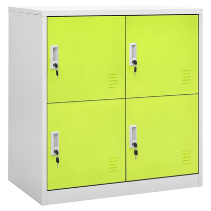 Locker Cabinet Light Grey and Green 90x45x92.5 cm Steel