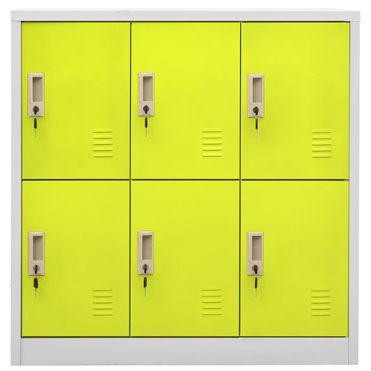 Locker Cabinet Light Grey and Green 90x45x92.5 cm Steel