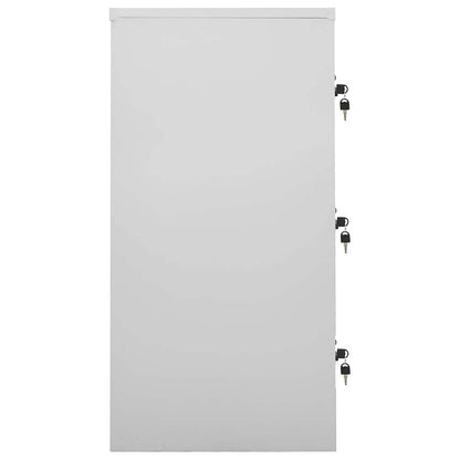 Locker Cabinet Light Grey and Red 90x45x92.5 cm Steel