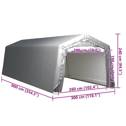 Storage Tent 300x900 cm Steel Grey