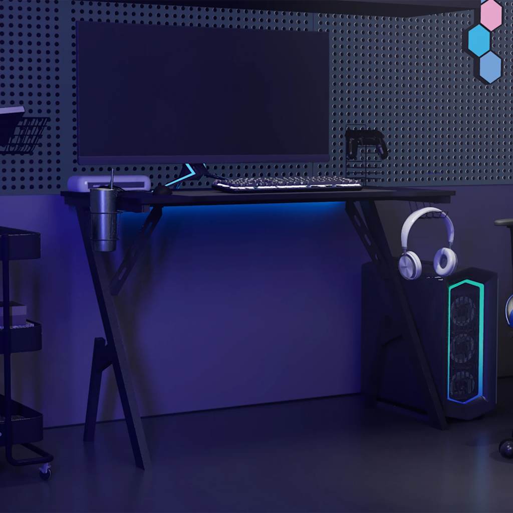 Gaming Desk with Y Shape Legs Black 110x60x75 cm