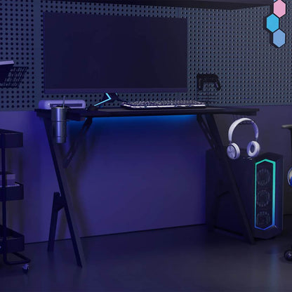 Gaming Desk with Y Shape Legs Black 110x60x75 cm