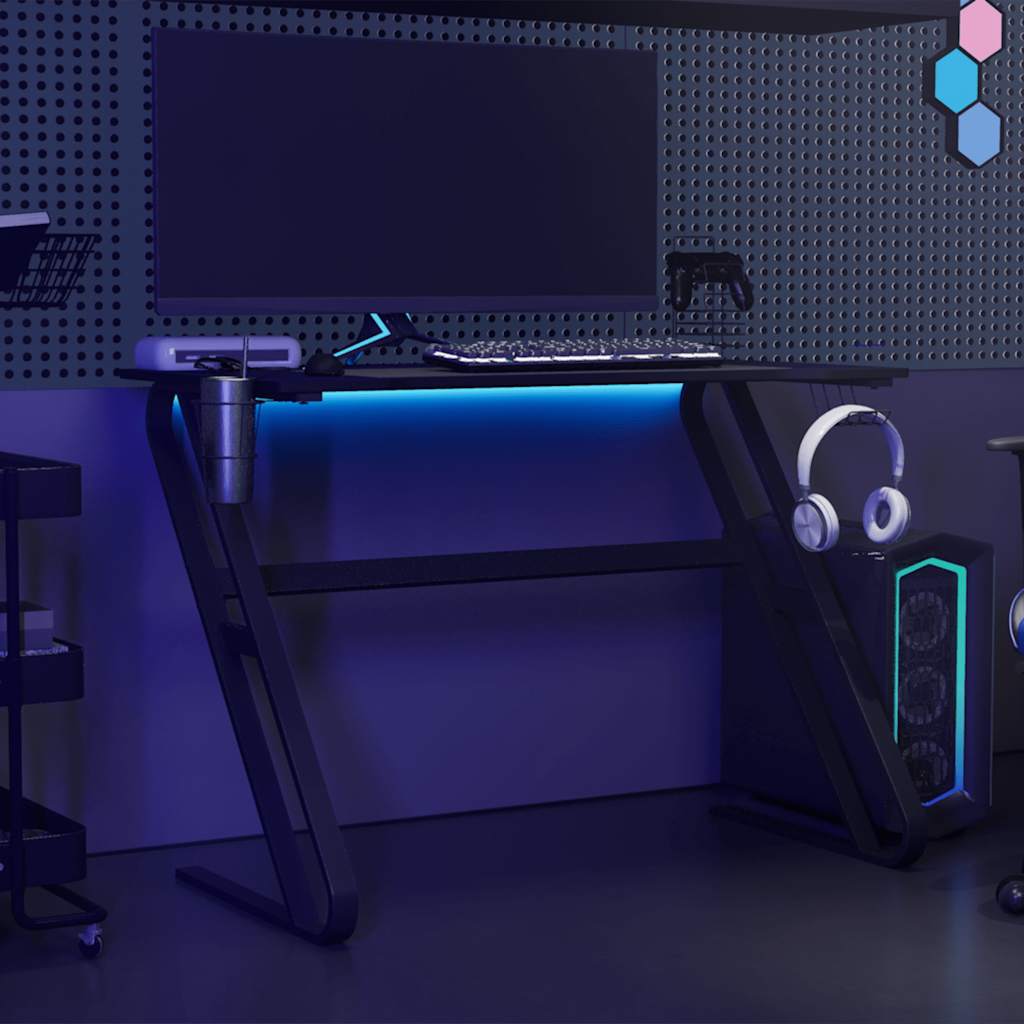 Gaming Desk with ZZ Shape Legs Black 110x60x75 cm
