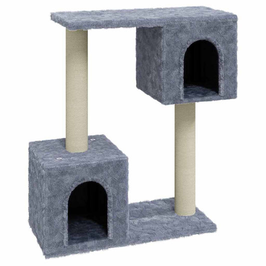 Scratching Post | Light grey | Engineered wood, plush, sisal | 60 cm