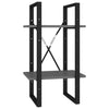 2-Tier Book Cabinet Gray 15.7"x11.8"x27.6" Engineered Wood