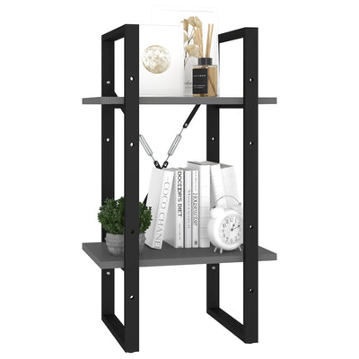 2-Tier Book Cabinet Gray 15.7"x11.8"x27.6" Engineered Wood