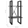 2-Tier Book Cabinet Gray 15.7"x11.8"x27.6" Engineered Wood
