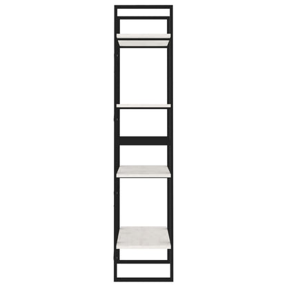 4-Tier Book Cabinet White 60x30x140 cm Solid Pine Wood