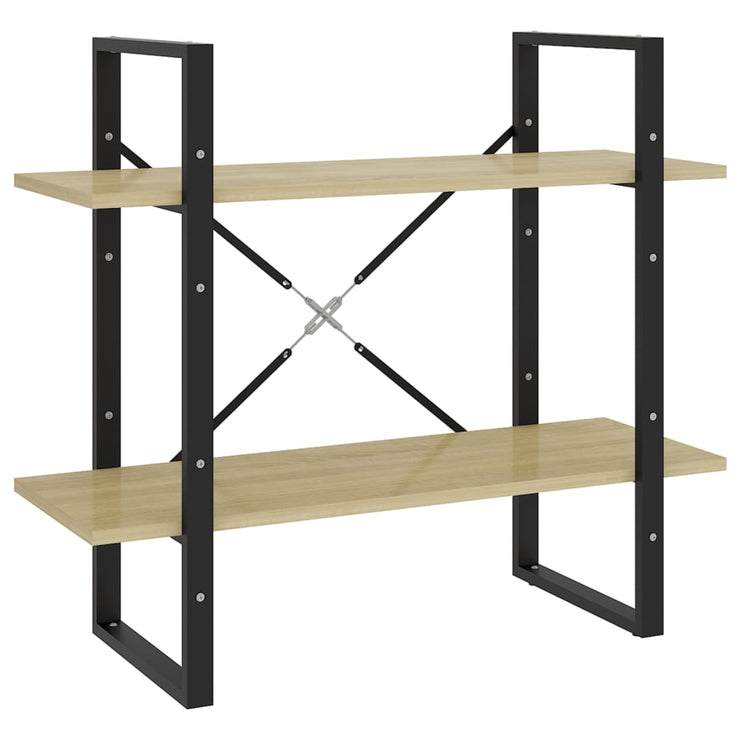 2-Tier Book Cabinet Sonoma Oak 80x30x70 cm Engineered Wood