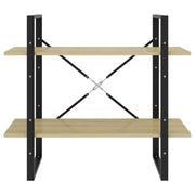 2-Tier Book Cabinet Sonoma Oak 80x30x70 cm Engineered Wood