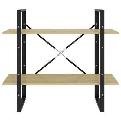 2-Tier Book Cabinet Sonoma Oak 80x30x70 cm Engineered Wood