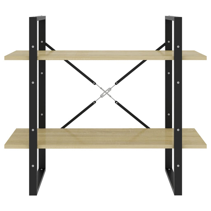 2-Tier Book Cabinet Sonoma Oak 80x30x70 cm Engineered Wood