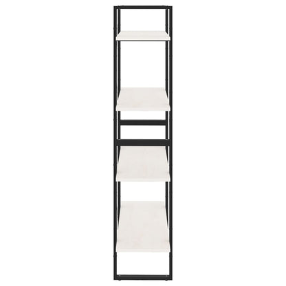 4-Tier Book Cabinet White 80x30x140 cm Solid Pine Wood