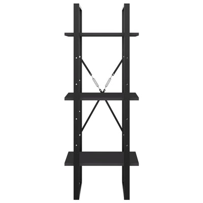 3-Tier Book Cabinet Gray 15.7"x11.8"x41.3" Engineered Wood