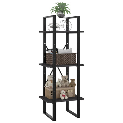3-Tier Book Cabinet Gray 15.7"x11.8"x41.3" Engineered Wood