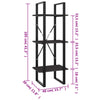 3-Tier Book Cabinet Gray 15.7"x11.8"x41.3" Engineered Wood