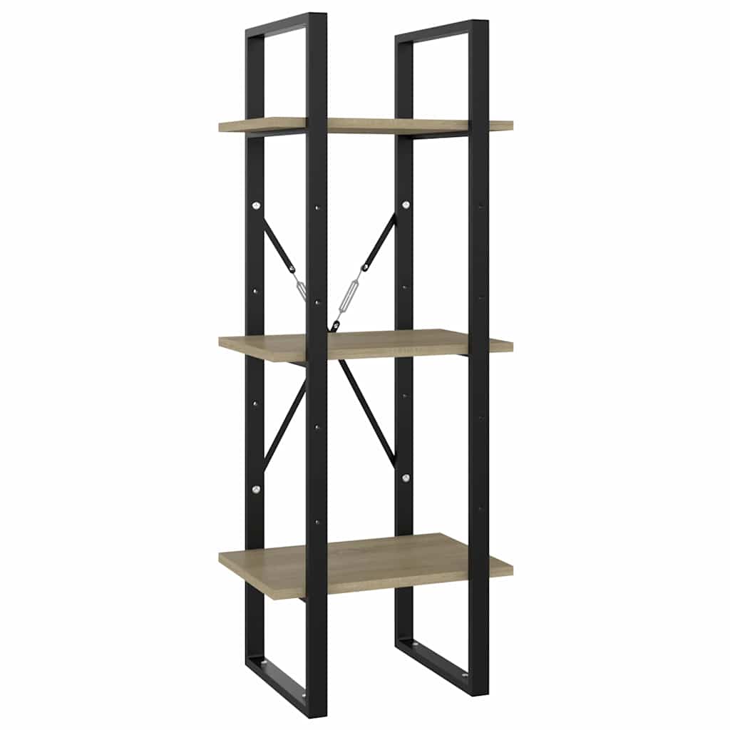 3-Tier Book Cabinet Sonoma Oak 15.7"x11.8"x41.3" Engineered Wood